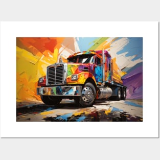 Truck Action Sport Painting Abstract Art Decor Posters and Art